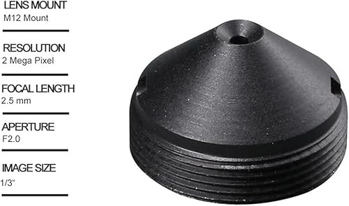 Obiettivo CCTV HD Pinhole 2,5 MM M12*0,5 Attacco 1/3' F2.0 110 Gradi for Mini telecamere di sorveglianza - Honorern
