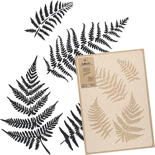 Riutilizzabile stencil da parete in plastica // Foglie di felce //Art Craft Mylar template (45x65cm) - Honorern