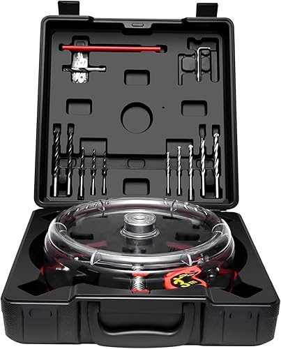 Fresa circolare regolabile 40-200 mm con cappuccio Sega a tazza professionale efficiente taglierina per fori di ventilazione, legno, luci da incasso su cartongesso, plastica - Honorern