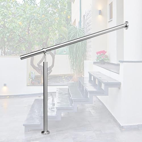 Corrimano in acciaio inox, ringhiera da 100 cm, montaggio laterale, corrimano da parete regolabile, incluso materiale di montaggio, ringhiera per scale per interni ed esterni - Honorern