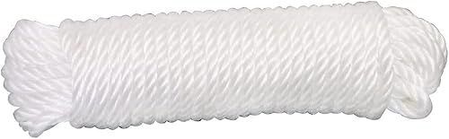 Amig - Corda Bianca in Nylon Torto Mod.20220 | Cordino multiuso Resistente e Morbido Ideale per Nautica o Pesca, Costruzione, Sport e Giochi, Fai da te e ormeggi | Misure: Ø 4 mm x 10 m - Honorern