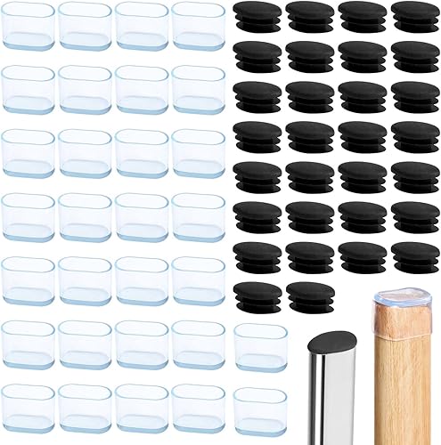 Coprigambe Sedie Gommini per Sedie Quadrati Tappi Sedie Silicone Piedini Sedie Silicone per Sedia Scrivania 15 mm x 30 mm Gommini Sedie Silicone per Proteggere i Pavimenti da Graffi e Rumori (60 Pz) - Honorern