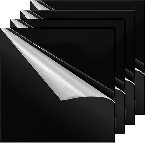 4 lastre in vetro acrilico, 30 x 30 cm, in plastica nera, 2 mm, taglio in vetro acrilico, per loghi, progetti fai da te, artigianato, scavo, pittura - Honorern