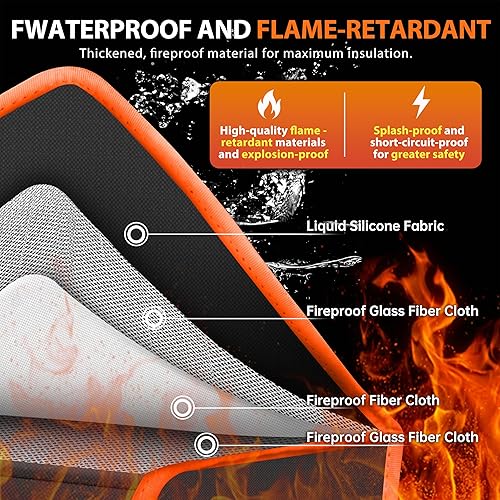 Borsa per batterie Ebike - Borsa sicura per lipo ignifuga, impermeabile, a prova di esplosione, scatola di sicurezza per batterie per lo stoccaggio, il trasporto, la ricarica (Nero, Arancione) - Honorern