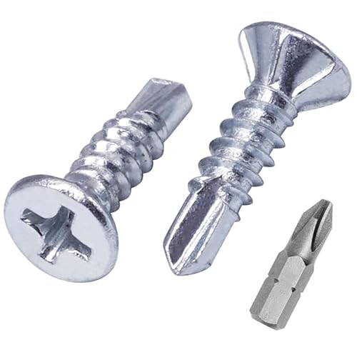 SKIR'CO (700 pezzi) DIN 7504 P acciaio zincato 3,5 x 16 mm viti autoperforanti per metallo, vite in lamiera, testa svasata - Honorern