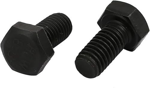 sourcingmap 8.8 Gradi M5x10mm completamente limattato Filettatura sinistra bullone testa esagonale nero 4Pz - Honorern