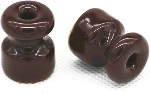 Isolatore/Isolatori in Ceramica per Cavi Trecciati. ø 18mm. Marrone. Confezioni: 6/25/50 Pezzi (25 Pezzi) - Honorern