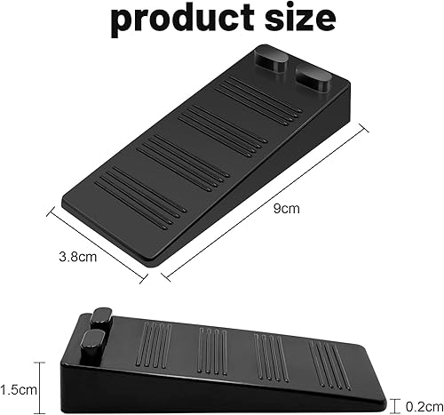 Pofgwjz 8 Pezzi Cuneo Fermaporta Gomma, Fermaporta A Pavimento Antiscivolo Protezioni Per Pareti, Adatto Per Pavimenti, Moquette, Cemento (Nero) - Honorern