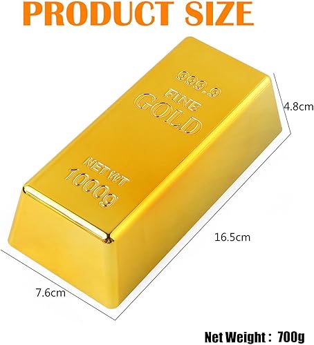 Fermaporta di Lingotto d'oro,Fermaporta a Forma di Lingotto Fermacarte Supporto Dorato per Porte per la Decorazione dell'ufficio Domestico - Honorern