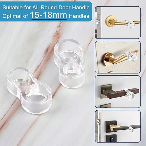 12 pezzi Fermaporte per maniglie Tipo 8, Ferma Porta in PVC, Trasparente Fermaporta Maniglia, RISVOWO Silicone Anti Protettori Maniglia Della, Proteggi Maniglia Porta - Honorern