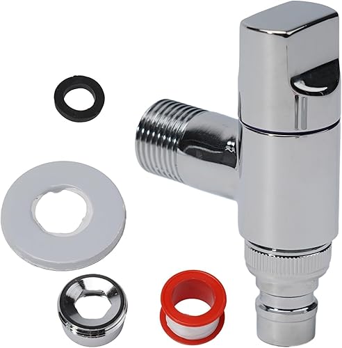 Rubinetto per lavatrice in ottone, valvola ad angolo di apertura rapida, valvola di arresto ad angolo multi-giro, valvola di arresto angolare per WC, valvola di controllo per rubinetto, raccordo - Honorern