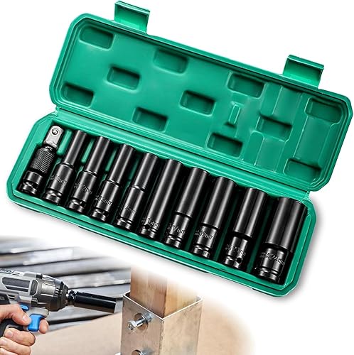 Set di chiavi a bussola da 1/2 pollici, set di chiavi a bussola da 1/2, set di bussola, 10 punte esagonali da 24 mm, set di chiavi esagonali, set di 11 pezzi - Honorern