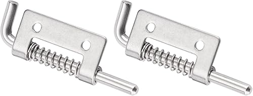 QUARKZMAN 2' Molla Caricata Latch Perno x 2pz 304 Inossidabile Acciaio Porta Bullone Blocco Sinistra per Equipaggiamento E Gabbia E Rimessa Cancello, [Tono argento ] - Honorern
