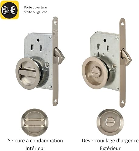 Yale 22057000 Kit Serratura per Porta Scorrevole, Nichelato Spazzolato - Honorern