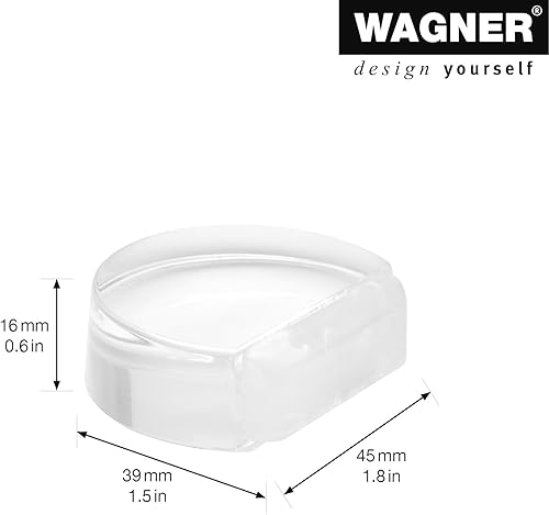 WAGNER Fermaporta CLEAR - 45 x 39 x 16 mm I Fermaporta a pavimento da incollare indoor e outdoor I Corpo in plastica pregiata, protezione paracolpi in gomma termostatica - 15502711 - Honorern