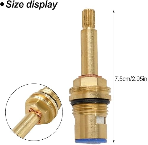 Nucleo della valvola dell'acqua calda in rame, cartuccia di ricambio per rubinetto del corpo in rame, cartuccia valvola rubinetto doccia flusso d'acqua lungo inserto stelo alto 1/2 '(in senso orario) - Honorern