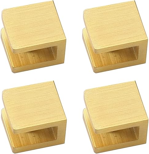 LukLoy - Set di 4 morsetti, montaggio senza trapano su vetro, supporto per mensole, per vetri da 8-10 mm, color oro - Honorern