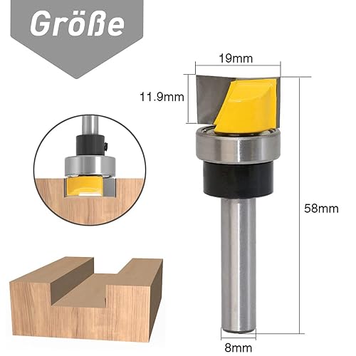 Mesee Set di frese per la pulizia del pavimento, codolo da 8 mm, per frese a doppia flauto in metallo duro, strumento per la lavorazione del legno, punta per la pulizia del pavimento - Honorern