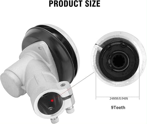 Testa Ingranaggi for Tosaerba da 24 mm 4/7/9/10 Denti, Testa Ingranaggi for Tosaerba, Accessori for decespugliatori, Testata Ingranaggi for decespugliatore Universale(10 Teeth) - Honorern