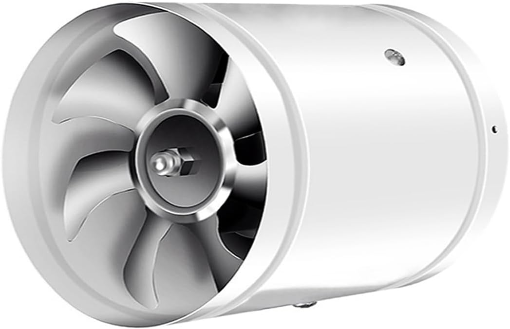 Ventola di scarico in metallo da 100 mm, per bagno, aspiratore da cucina, da parete, 100 mm, colore: bianco - Honorern