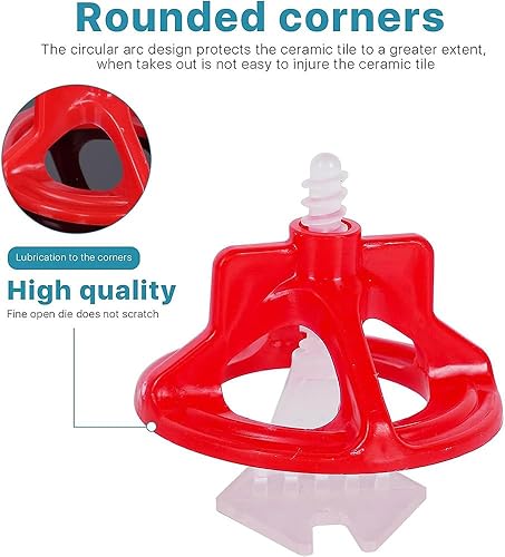 RATSTONE Cunei Per Piastrelle,Distanziatori Per Piastrelle,Strumento di livellamento per piastrelle in pezzi filettati per pavimenti. (200 linguette filettate + 100 tappi di tensione, 2 mm). - Honorern