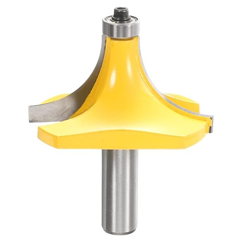 sourcing map Fresa Roundover Raggio 1/2 pollice gambo in carburo punta 2,5 cm 2 scanalature angolo arrotondamento cuscinetto guida per arrotondamento bordo fresa CNC strumento di lavorazione del legno - Honorern