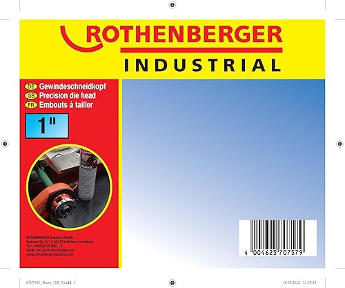 ROTHENBERGER Testa di taglio filettata industriale Ø 1' per filettatura conica 070758E - Honorern