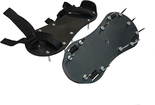 Green Home Scarpe per unghie professionali (montate) – Suola per unghie – Scarpe da massetto – Aeratore per prato, in nylon di alta qualità, nero con 11 chiodi da 55 mm di lunghezza, già montate, - Honorern