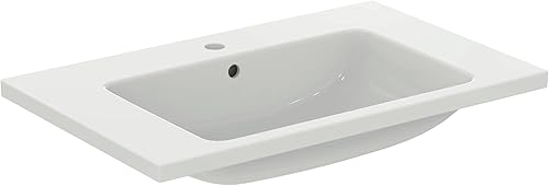 Ideal Standard - i.life B, Lavabo Top da 81 cm con foro centrale per la rubinetteria e troppopieno, Bianco - Honorern
