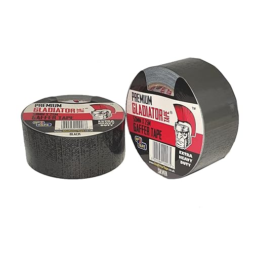 Nastro adesivo per canalina Ultimate in tessuto, nero, argento, 50 mm x 25 m, il nastro adesivo impermeabile ad alta resistenza e per condotti (1, nero) - Honorern