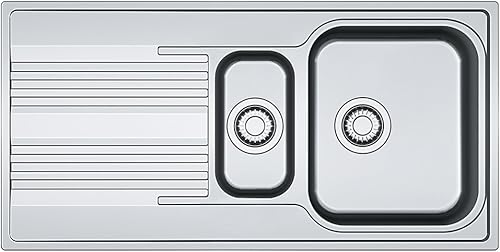 Franke 101.0368.326 lavello da Cucina in Acciaio Inox con Singolo e Mezza Ciotola Smart SRL, Grigio, Grey - Honorern