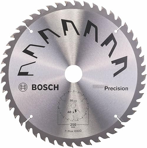 Bosch 1x Lama per Sega Circolare Precison (per Legno, Ø 250 x 3.2/2.2 x 30 mm, 48 Denti, ATB, Accessori Seghe Circolari) - Honorern