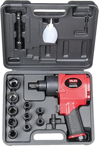 Valex Avvitatore Pneumatico ad Impulsi con Bussole, Nero, 1/2' Attacco Quadro, in Valigetta - Honorern