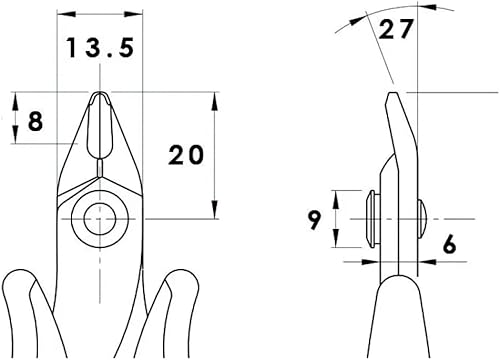 Tronchesina a taglio raso per il taglio di filo di rame e filo ferroso, per cavi fino a diametro 1.63mm / 14 awg - Piergiacomi TR 30 58 R - Honorern