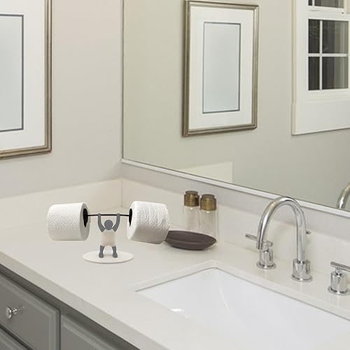 Portarotolo di carta igienica, divertente porta rotolo di carta igienica, supporto per sollevatore di pesi, dispenser per rotolo di carta igienica con stampa , creativo e forte, per sollevamento - Honorern