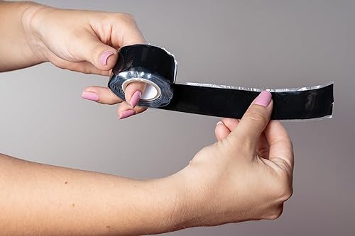 Nastro siliconico autosigillante Nero, impermeabile 3 m di lunghezza 25 mm di larghezza Ideale per la riparazione di tubi, cavi, nastri per riparazioni, adesivi - Honorern