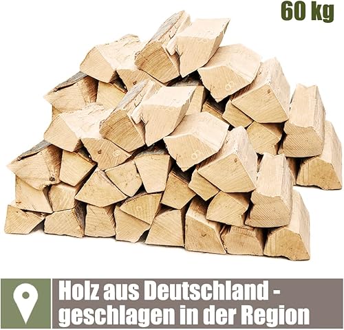 Legna da Ardere 60 kg Per Stufa e Camino Braciere Griglia Cestello per il Fuoco Ceppi 25 cm Kingpower - Honorern