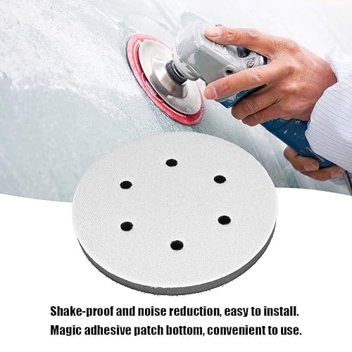 Tampone di Interfaccia con Cuscino in Spugna Morbida con Gancio e Anello per Tamponi Abrasivi 150 Mm di Diametro, Tampone in Schiuma a densità Morbida per (6 pollici 9 fori) - Honorern