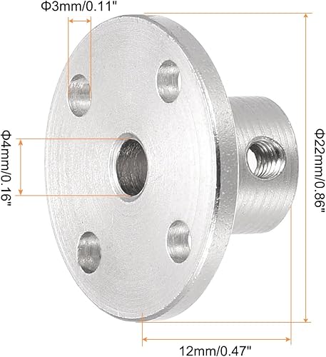 4mm Rigido Flangia Accoppiamento Connettore Motore Accoppiatore (con 8Pz Vite M1.5 Esagonale Chiave inglese),[per Fai-da-Te Passo Passo Motore]-4Pz - Honorern