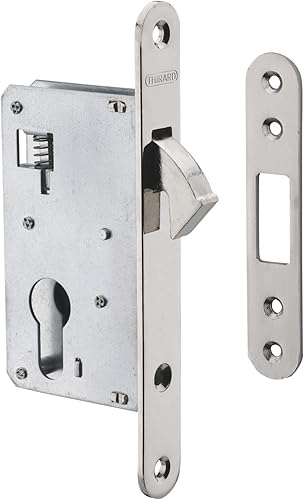 Serratura da incasso per porta scorrevole a cilindro europeo, asse 40mm - Finitura nichel - THIRARD - Honorern