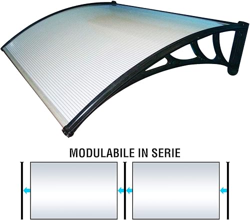 Senza Marca Pensilina tettoia Trasparente 120x100 cm in policarbonato modulabile 1903 - Honorern
