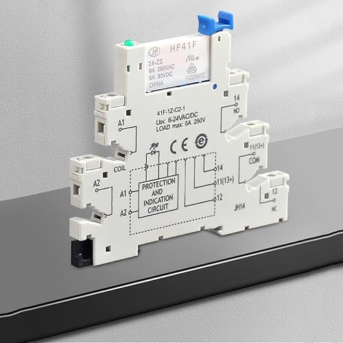 Relè di ricambio Hongfa HF41F PCB montaggio a 5 PIN, con presa da 6-24 V, CA/CC, 6 A, 41F-1Z-C2-1, accessori industriali - Honorern