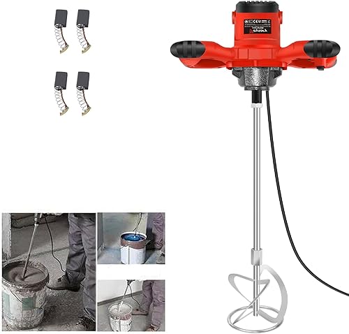 Agitatore, miscelatore per pittura e malta, 2600 W, mescolatore manuale per malta per calcestruzzo, trasmissione a 6 marce 0-1700 giri/min, filettatura M14, agitatore a onda, Ø 120 mm, malta per - Honorern