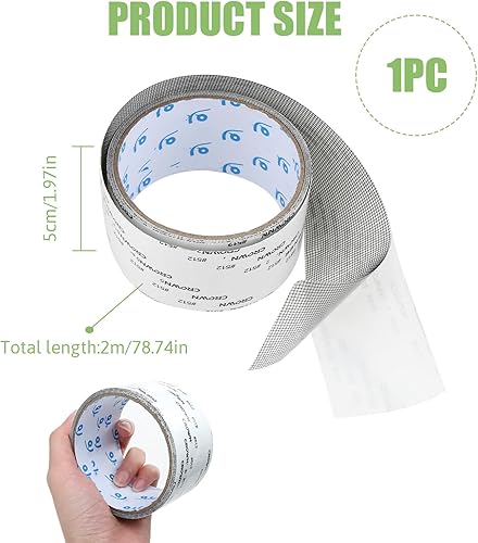 Nastro Adesivo di Riparazione per Zanzariere (50 mm x 2 m),Kit di Riparazione Zanzariere di Qualità,Protezione Efficace Contro Insetti - Honorern
