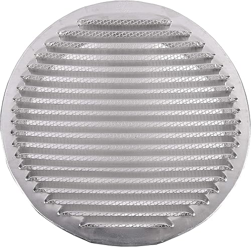 Griglia di Ventilazione Circolare in Alluminio Antiruggine con Rete, Coperchio del Condotto per Cucina e Bagno, Griglia di Scarico per Uso Domestico e Industriale.(Diametro 8 cm) - Honorern