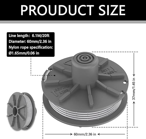 4 Pezzi Bobina a Filo per Tagliabordi,5307-20 Bobina a Filo Ricambioper,Compatibile Con Gardena EasyCut ComfortCut PowerCut SmallCut - Honorern