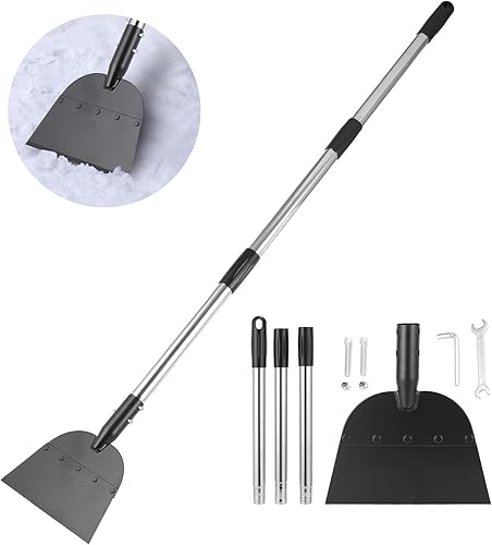 Lelezia Scharre paraurti con manico da 110 cm, pala multifunzione da giardino, shovel, vanga, grande spessore d'urto, per la pulizia della strada, diserbo, muschio - Honorern