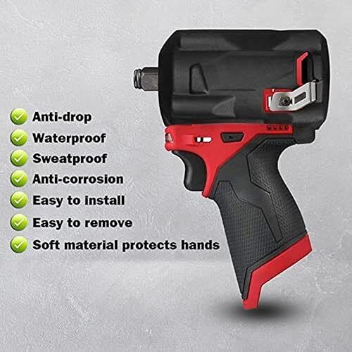 49-16-2554 M12 FUEL Stubby Impact Wrench Cover protettiva Boot adatto per Milwaukee M12 Impact 3/8' e 1/2', chiavi a percussione Stubby 2554-20 2555-20 e 2555P-20 - Honorern