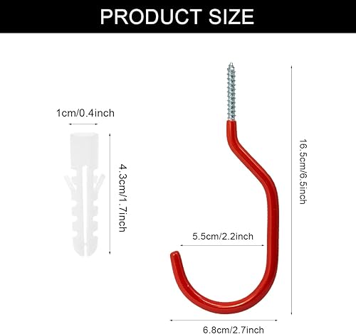 6 Pezzi Ganci Portabici da Muro,Ganci Portabici per Stoccaggio a Soffitto,Supporti Gommati per Bici,Supporti Biciclette da Parete,Riporre Scale,Attrezzature Sportive - Honorern