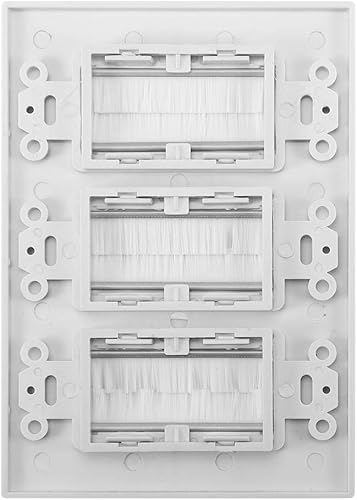 Yosoo passacavo passaggio di cavo Foro ingresso uscita Banda di spazzola piano cottura rettangolare da parete per ufficio protezione antipolvere Triple gang - Honorern
